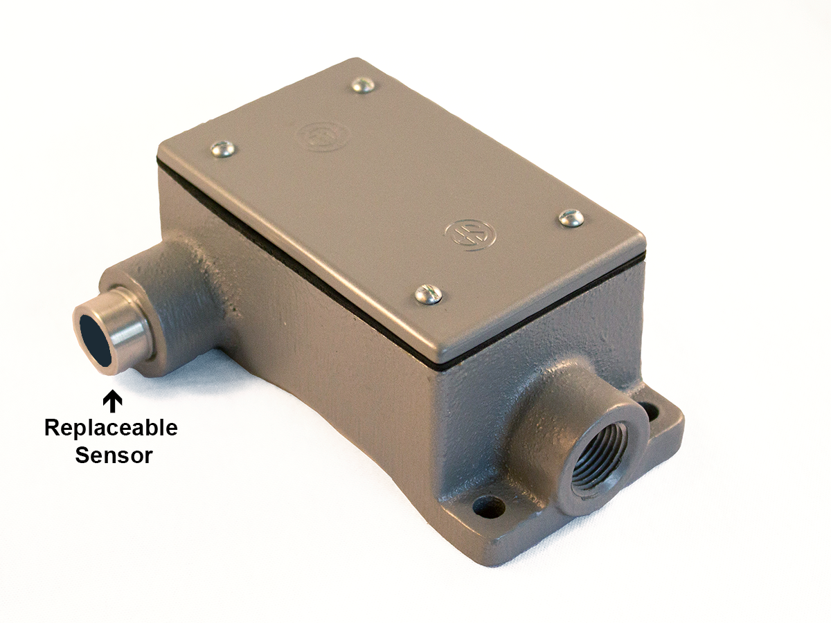 Exterior photo of the ZS12 Zero Speed Switch with replaceable sensor.
